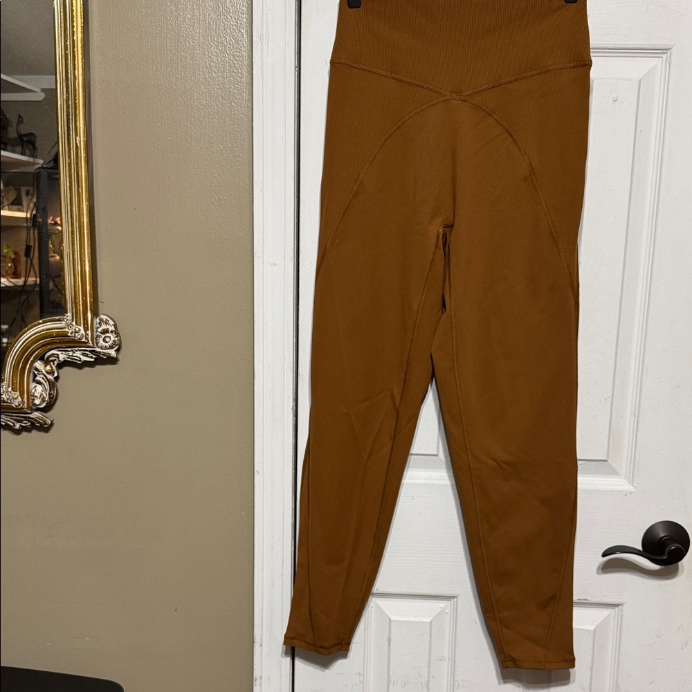 Aerie Goals 7/8  Hi-Rise Leggings Brown Size XL